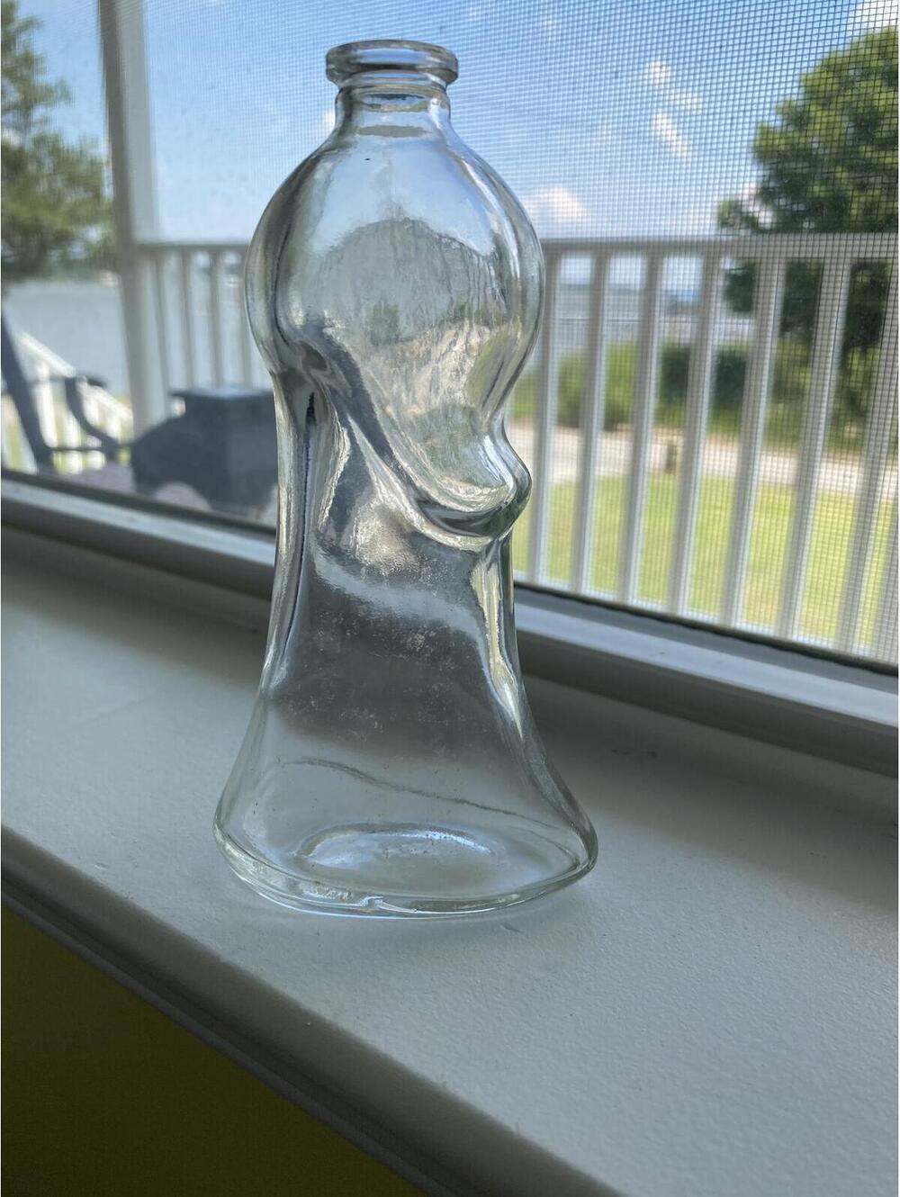 Vintage Female Torso Clear Glass Bottle Figural‎ Art Decanter Vase